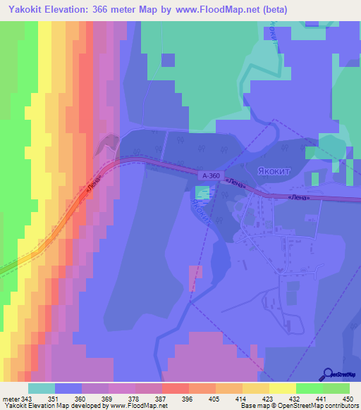 Yakokit,Russia Elevation Map