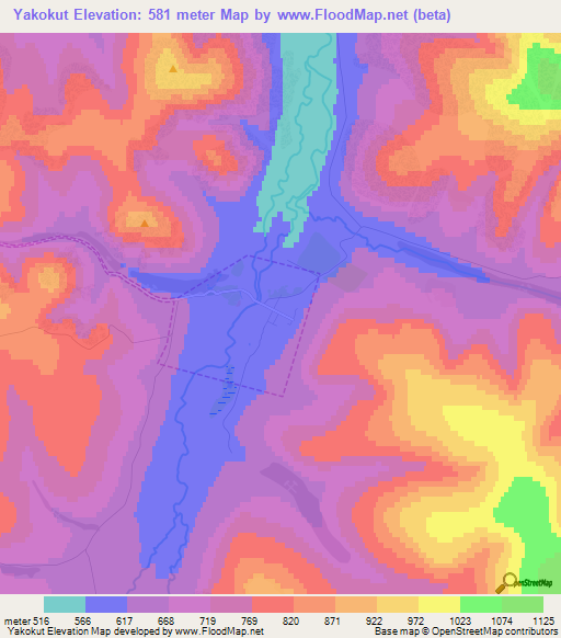 Yakokut,Russia Elevation Map