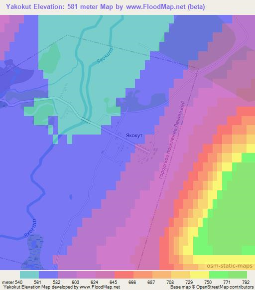 Yakokut,Russia Elevation Map