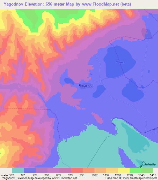 Yagodnov,Russia Elevation Map