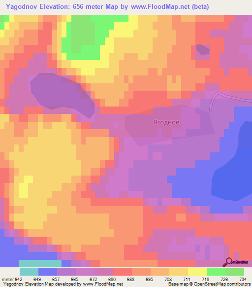 Yagodnov,Russia Elevation Map