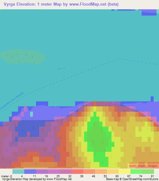 Vyrga,Russia Elevation Map