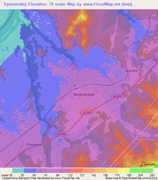 Vyazemskiy,Russia Elevation Map