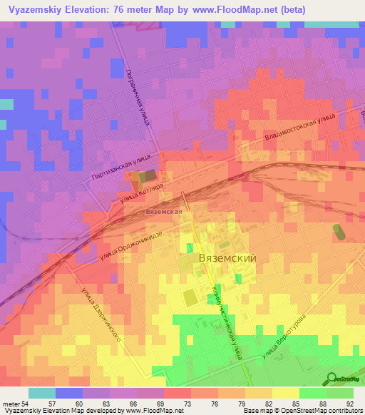 Vyazemskiy,Russia Elevation Map