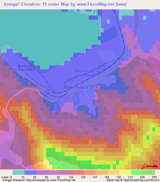 Vrangel',Russia Elevation Map