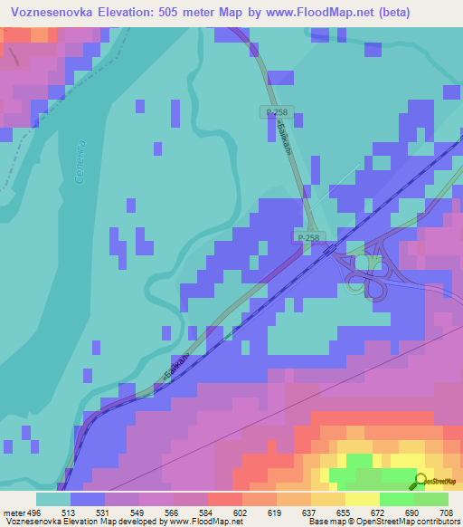 Voznesenovka,Russia Elevation Map