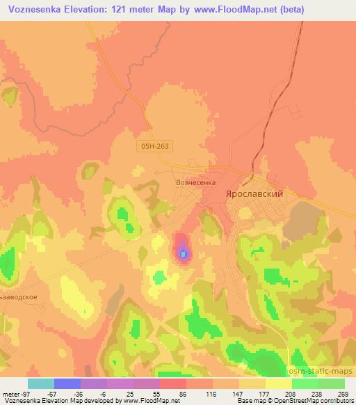 Voznesenka,Russia Elevation Map