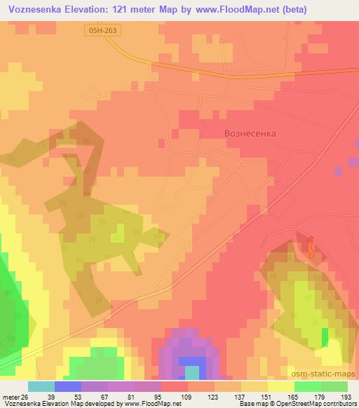 Voznesenka,Russia Elevation Map