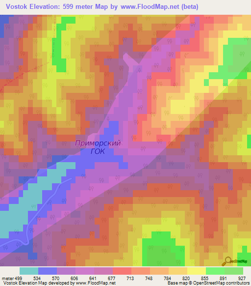 Vostok,Russia Elevation Map