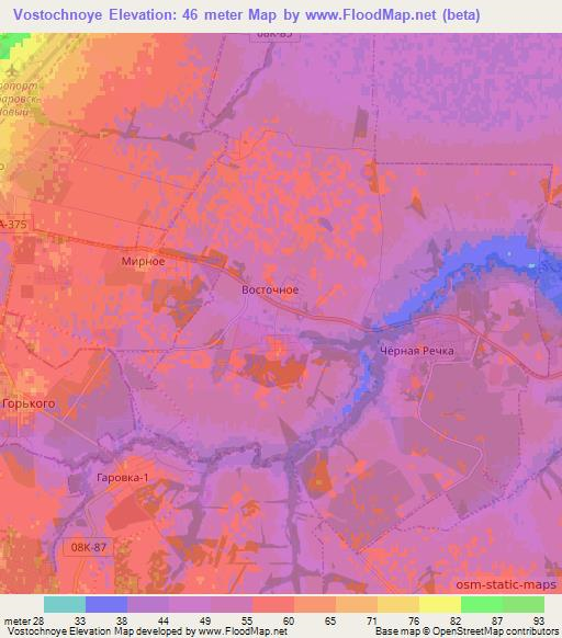 Vostochnoye,Russia Elevation Map