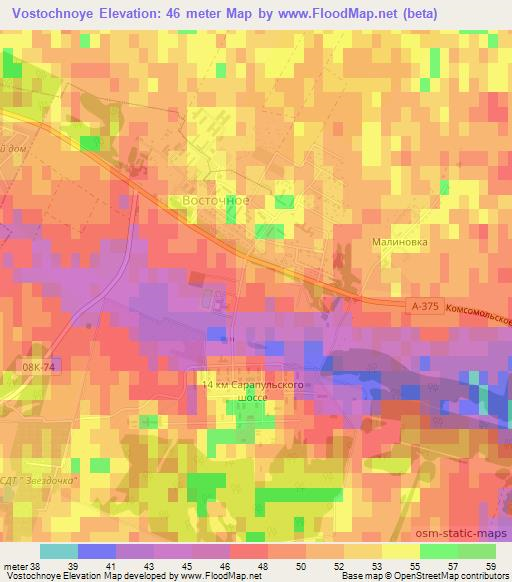 Vostochnoye,Russia Elevation Map