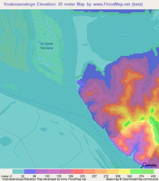 Voskresenskoye,Russia Elevation Map