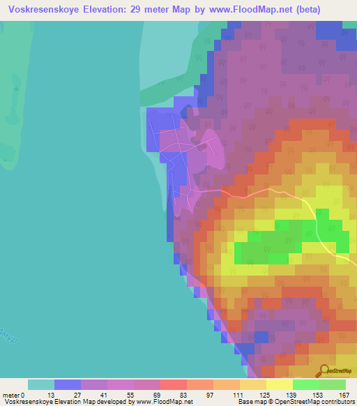 Voskresenskoye,Russia Elevation Map