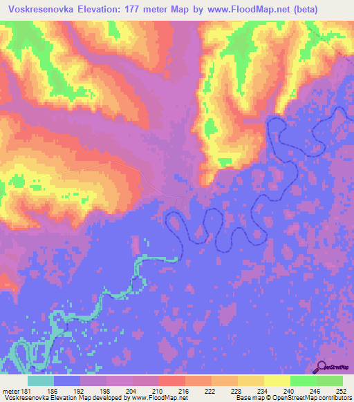 Voskresenovka,Russia Elevation Map