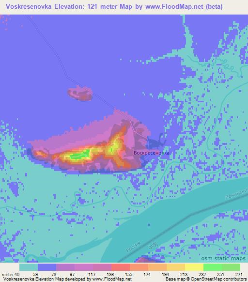 Voskresenovka,Russia Elevation Map