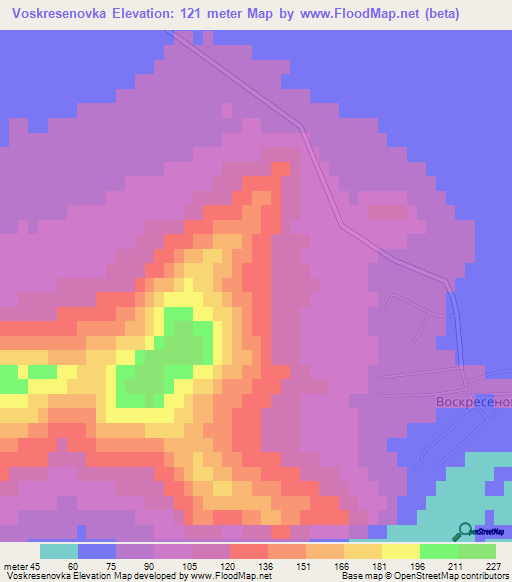 Voskresenovka,Russia Elevation Map