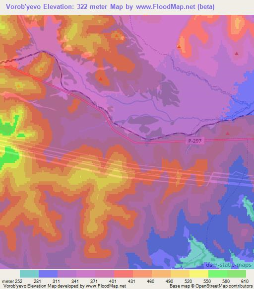 Vorob'yevo,Russia Elevation Map