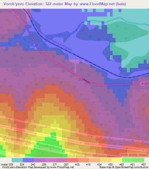 Vorob'yevo,Russia Elevation Map