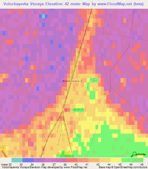 Volochayevka Vtoraya,Russia Elevation Map