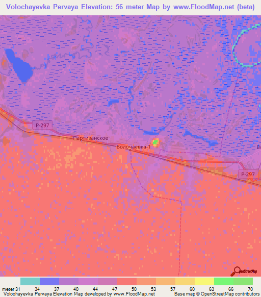 Volochayevka Pervaya,Russia Elevation Map