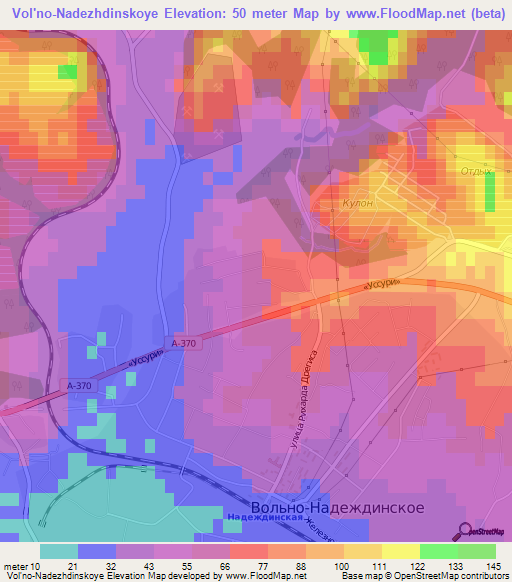 Vol'no-Nadezhdinskoye,Russia Elevation Map