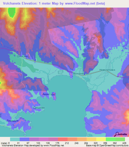 Volchanets,Russia Elevation Map