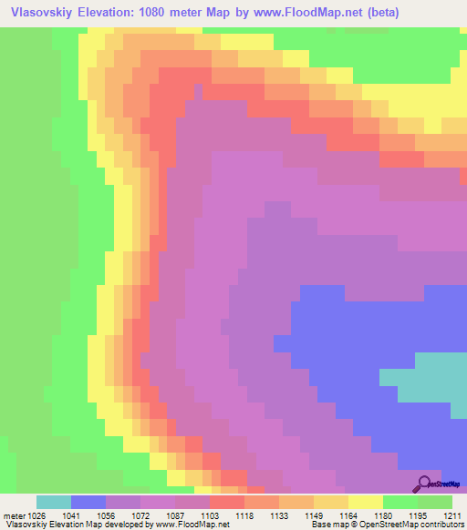 Vlasovskiy,Russia Elevation Map