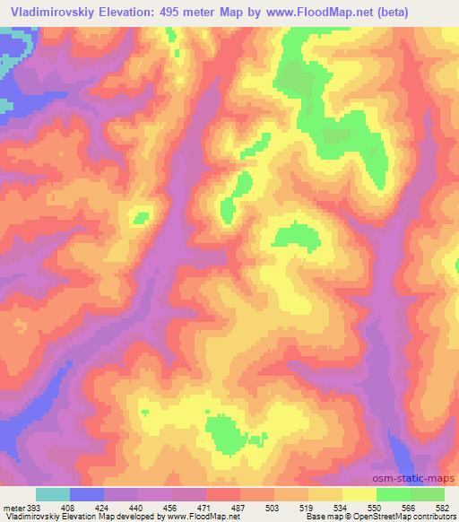 Vladimirovskiy,Russia Elevation Map