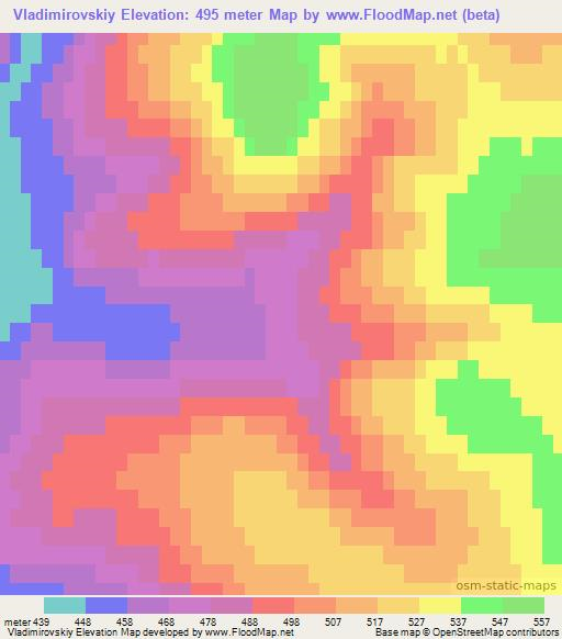 Vladimirovskiy,Russia Elevation Map