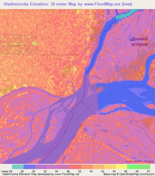 Vladimirovka,Russia Elevation Map