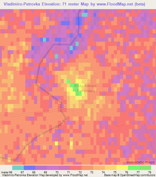 Vladimiro-Petrovka,Russia Elevation Map
