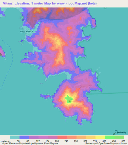 Vityaz',Russia Elevation Map