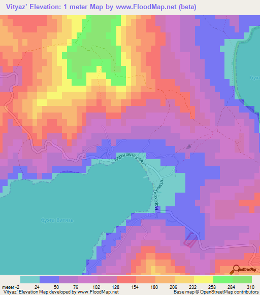 Vityaz',Russia Elevation Map