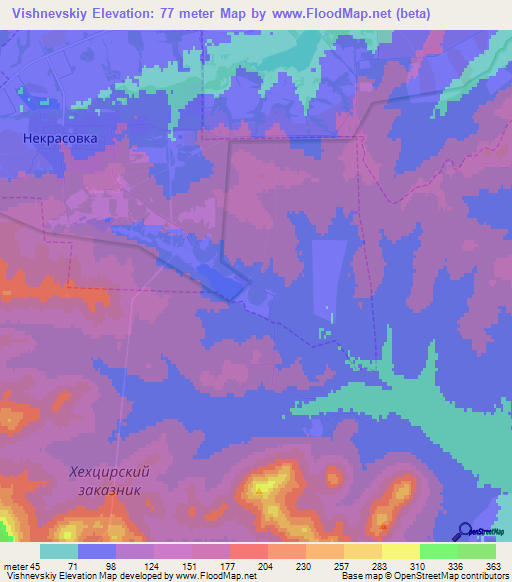 Vishnevskiy,Russia Elevation Map