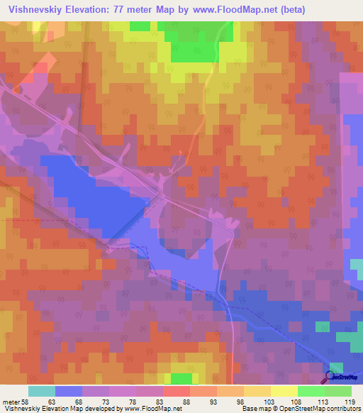 Vishnevskiy,Russia Elevation Map