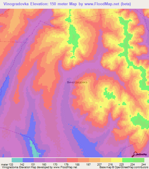 Vinogradovka,Russia Elevation Map