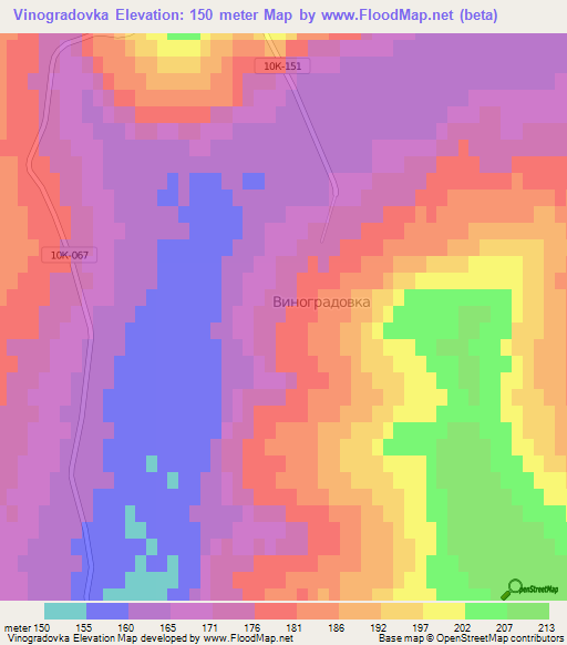 Vinogradovka,Russia Elevation Map