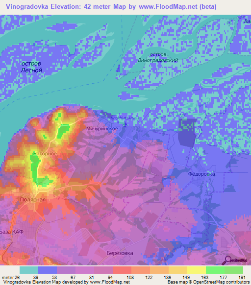 Vinogradovka,Russia Elevation Map