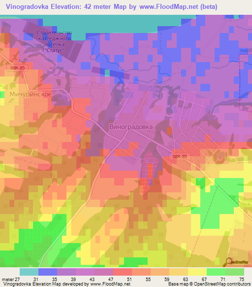 Vinogradovka,Russia Elevation Map