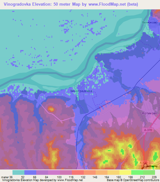 Vinogradovka,Russia Elevation Map