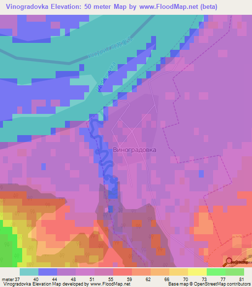 Vinogradovka,Russia Elevation Map