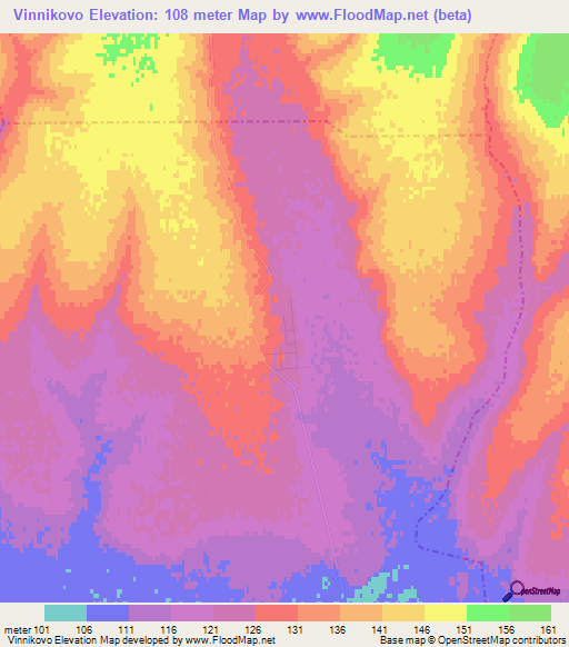 Vinnikovo,Russia Elevation Map