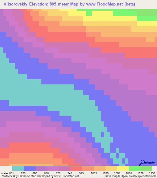 Viktorovskiy,Russia Elevation Map