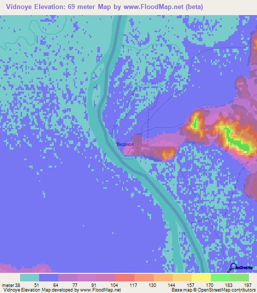 Vidnoye,Russia Elevation Map