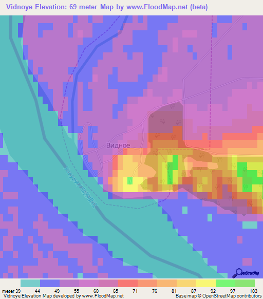 Vidnoye,Russia Elevation Map