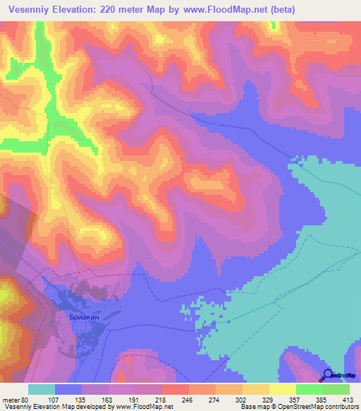 Vesenniy,Russia Elevation Map