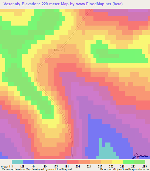 Vesenniy,Russia Elevation Map