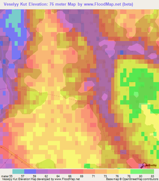 Veselyy Kut,Russia Elevation Map