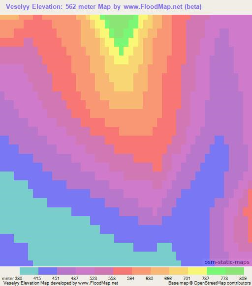 Veselyy,Russia Elevation Map