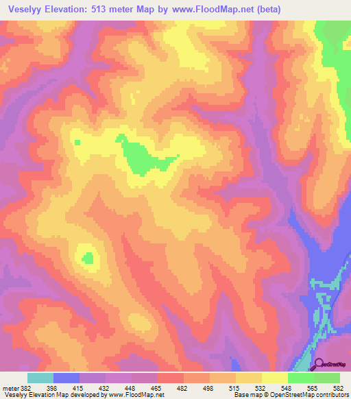 Veselyy,Russia Elevation Map